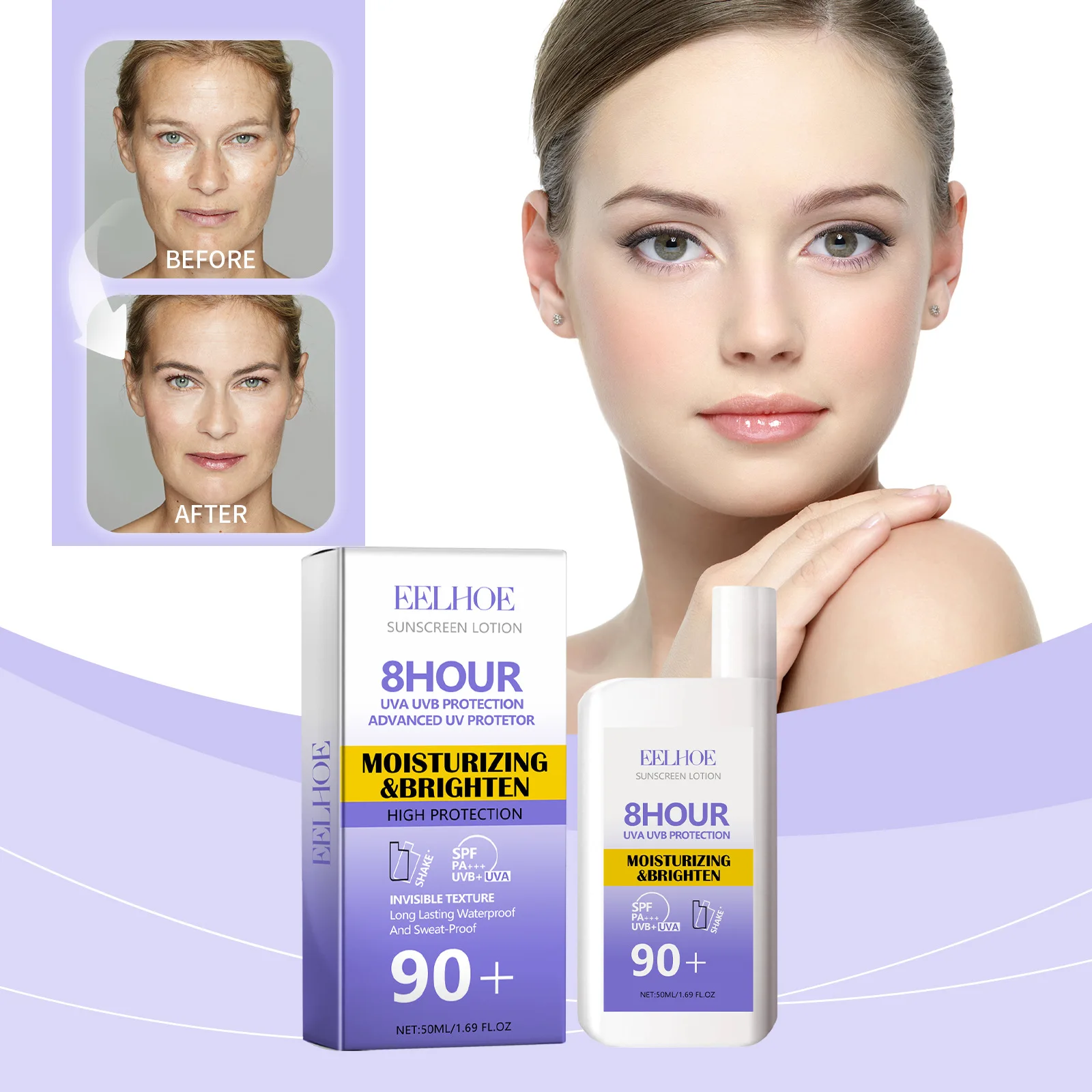 Face Moisturizer Spf - EELHOE Sunscreen SPF 90 Anti UV