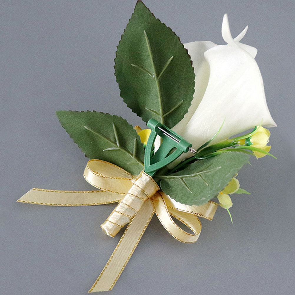 Men'S Grooming Wedding Day - Premium Artificial Calla Lily Corsage for