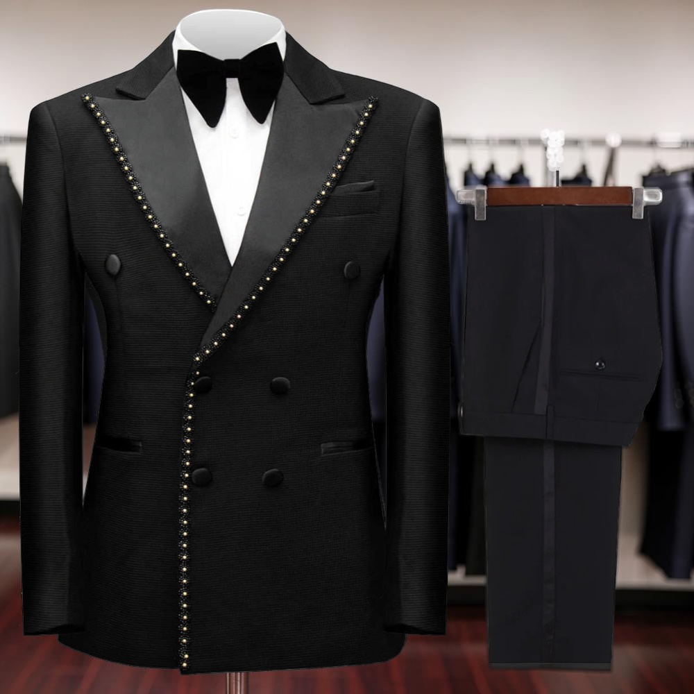 Mens Grooming Tools - Double Breasted Beaded Formal Suits for