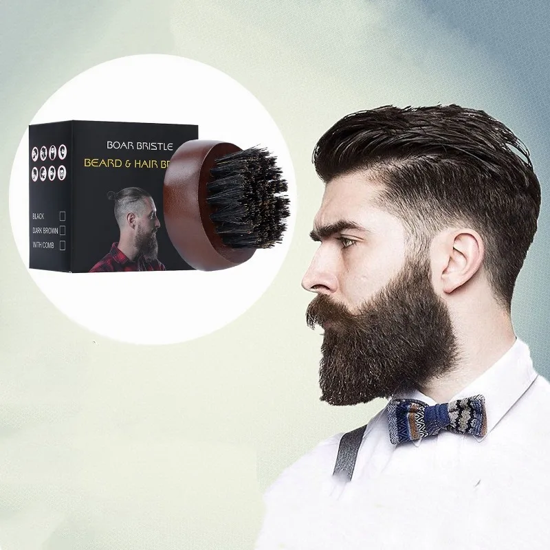 Mens Grooming Tools - Beard Brush Man Boar Bristles Small