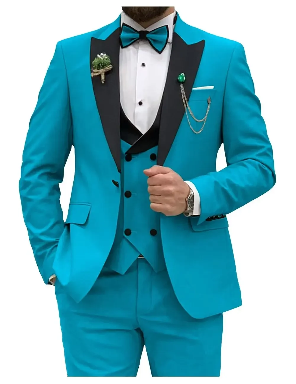 Mens Grooming Tools - Slim Fit Men Suits Double Groom