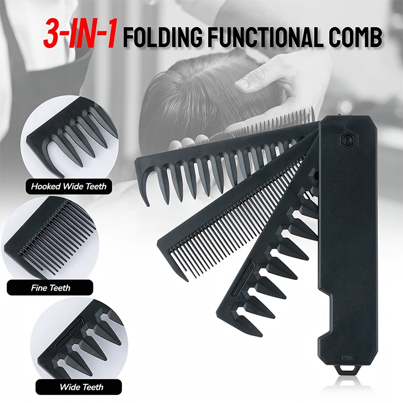 3-in-1 Folding Beard Comb for  - Mens Grooming Box review and price