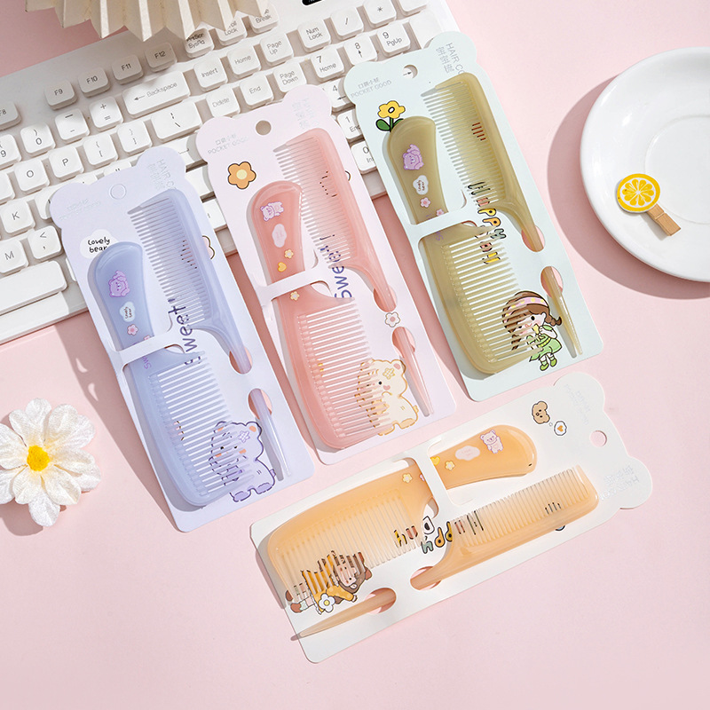 2pcs Cute Cartoon Comb Two-pie - Comb Fine Tooth review and price