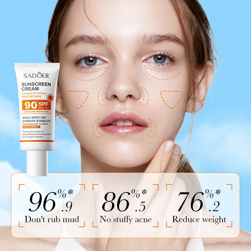 Sadoer Sunscreen Cream With Hi - Face Moisturizer Spf review and price
