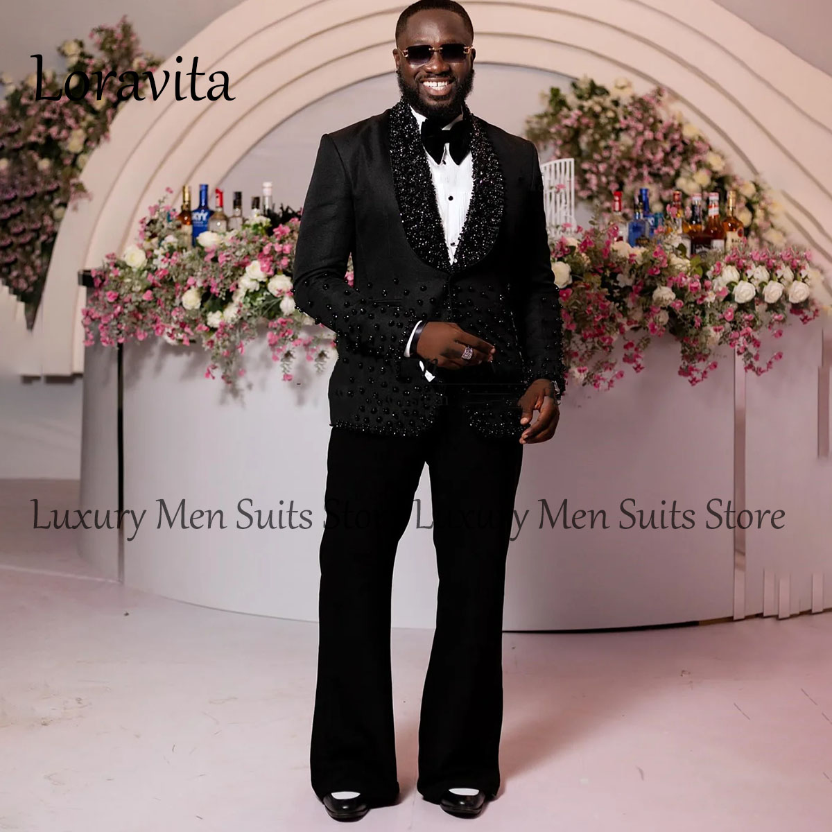 Shiny Beaded Embroidery Suits  - Mens Grooming Tools review and price